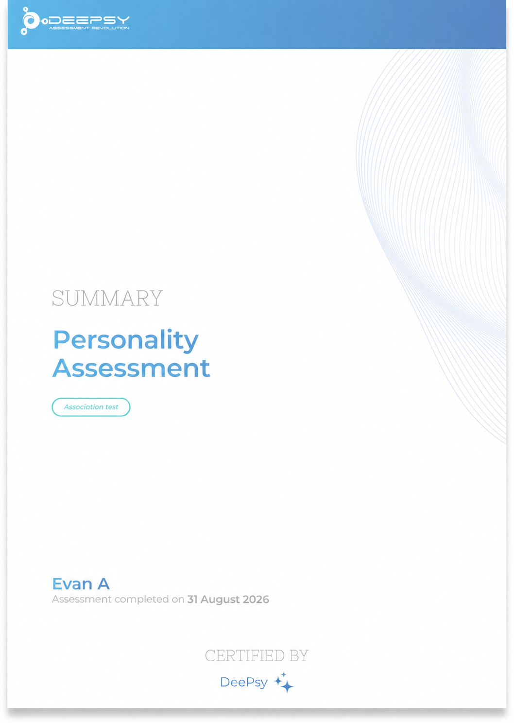 Example of a DeePsy personality report